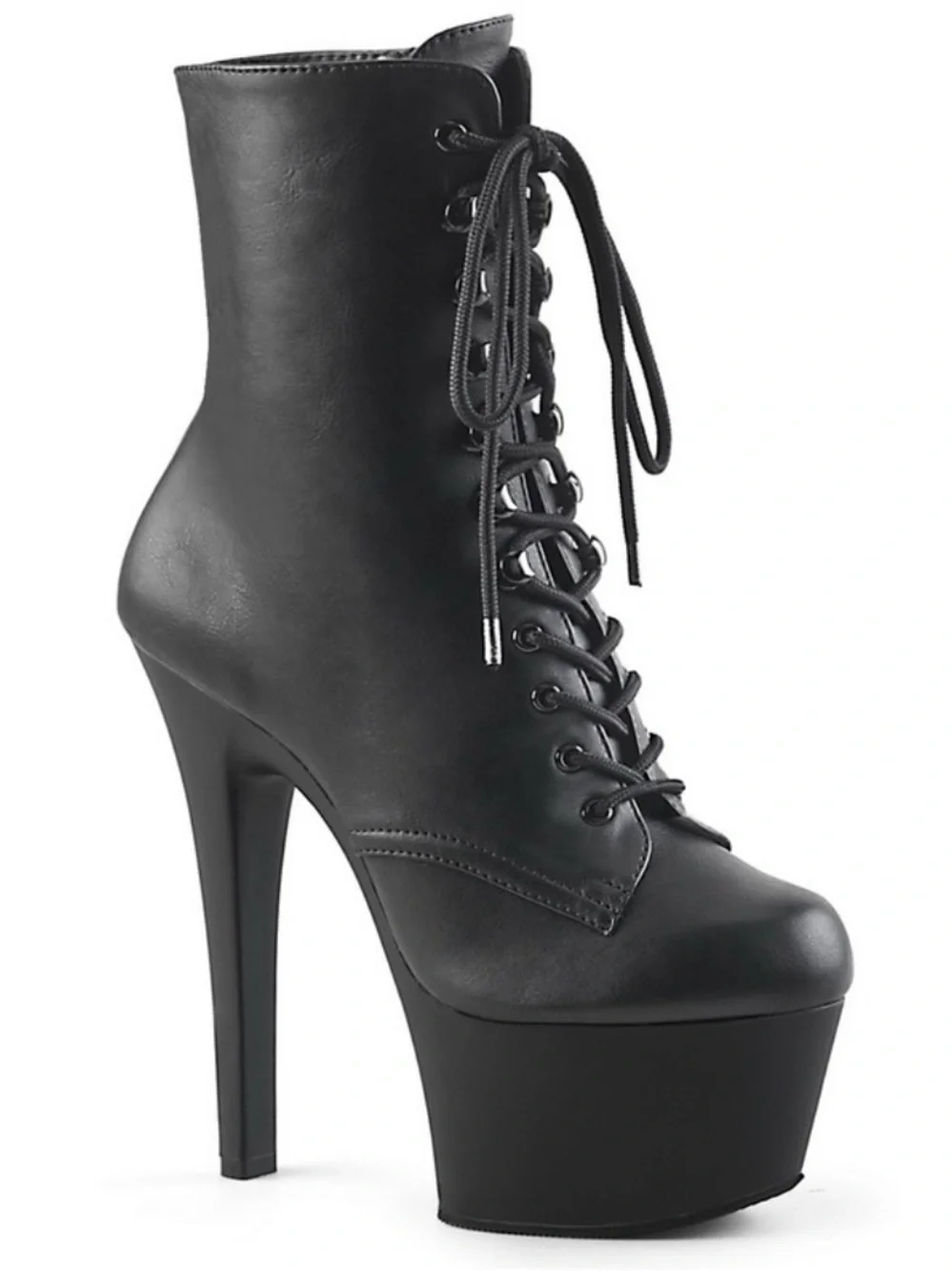 Pleaser Aspire Women’s Black Lace-Up Platform Ankle Boots